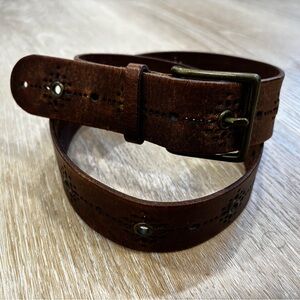 Brown Leather Women's Belt